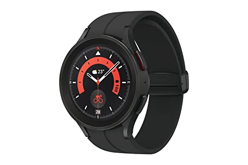 Samsung Galaxy Watch5 Pro, Runde Bluetooth Smartwatch, Wear OS, Outdoor-Fitnessuhr, Fitness-Tracker, 45 mm, Titanium Black