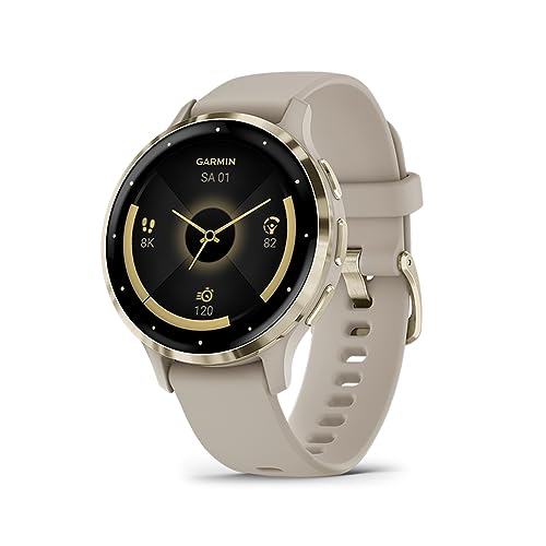 Garmin Venu 3 – GPS-Fitness-Smartwatch mit Bluetooth Telefonie und Sprachassistenz, Ultrascharfes 1,4 / 1,2 Zoll AMOLED-Touchdisplay, Fitnessfunktionen, Garmin Music, Garmin Pay und Rollstuhlmodus